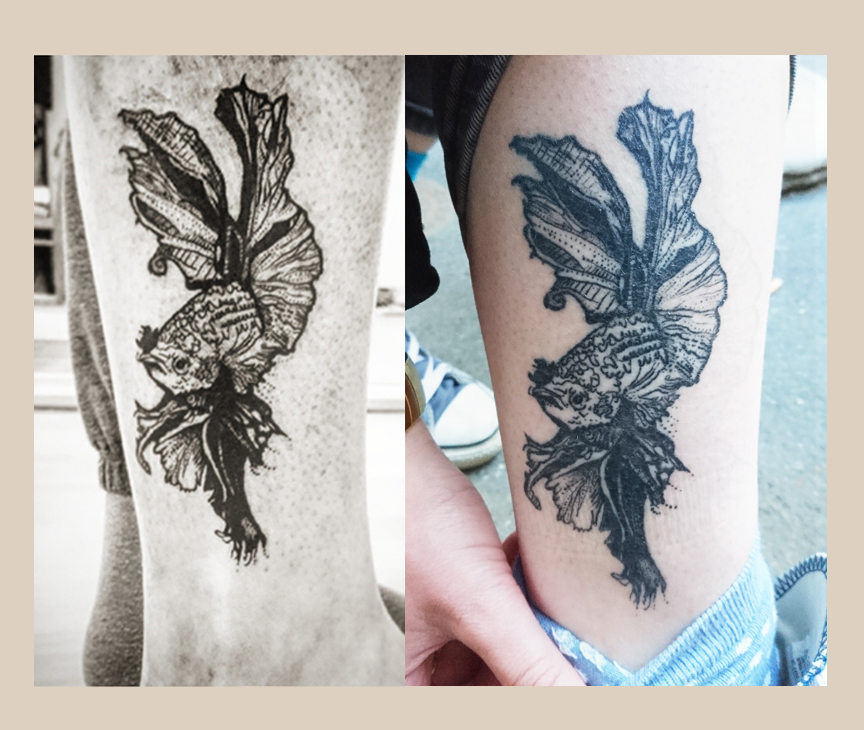 Feines, künstlerisches Tattoo im zarten Stil aus Leipzig